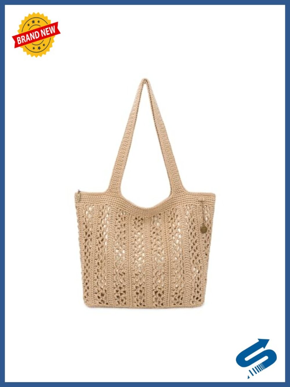 Hand Crochet Tote Bag Vegan Recycled Carryall Shoulder Bag Travel Beach